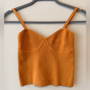 Madewell Burnt Orange Ribbed Cotton Cami